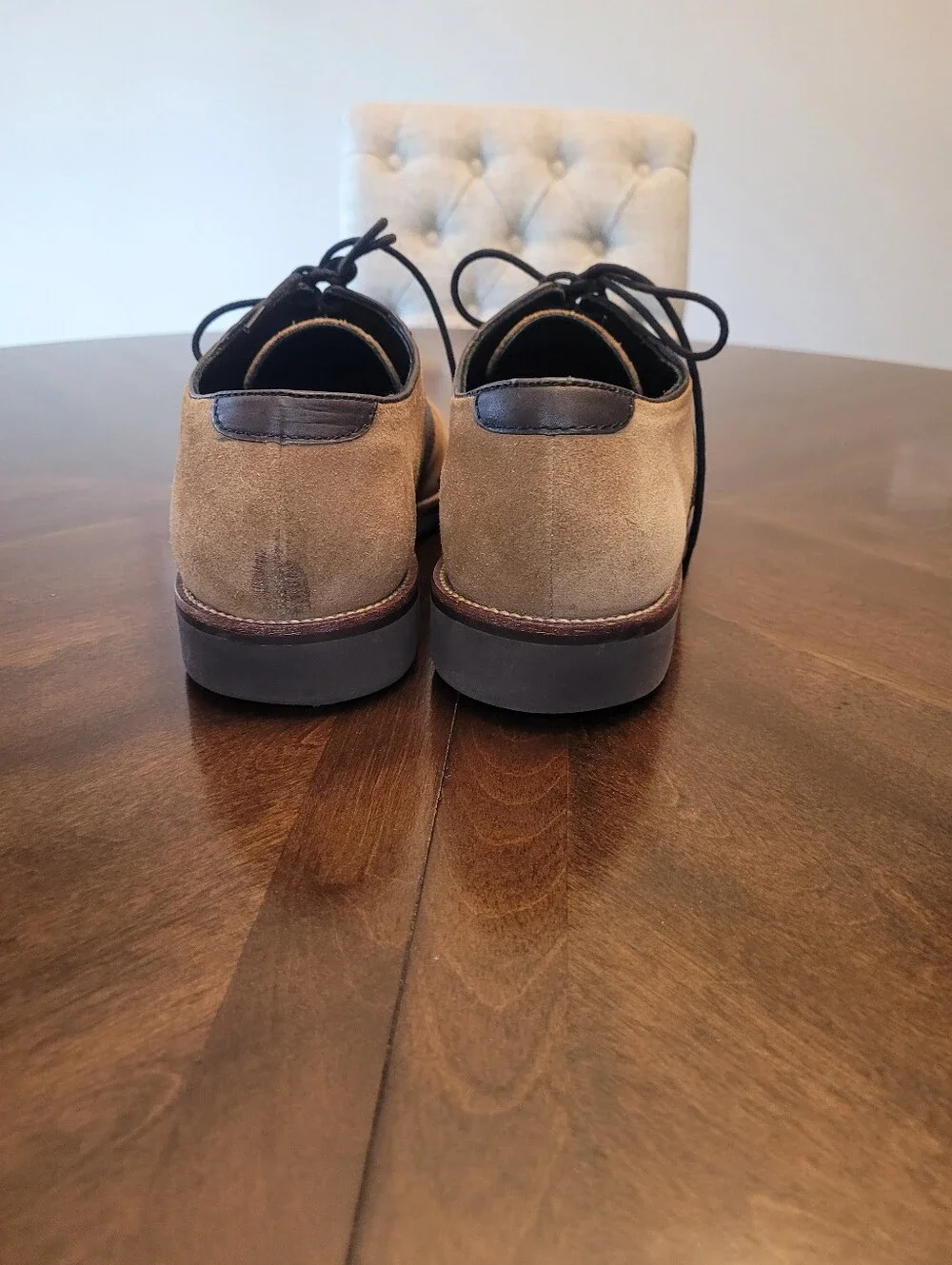 Men's Two-Tone Suede and Leather Oxford Shoes - Brown/Dark Navy by LL Bean